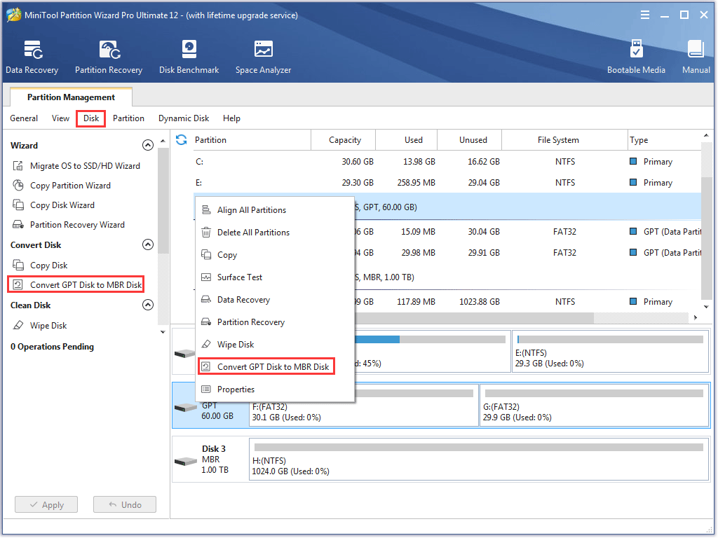 Làm thế nào để chuyển đổi GPT Disk sang MBR Disk. Hướng dẫn MiniTool [Trợ giúp]
